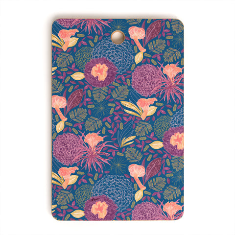 H Miller Ink Illustration Forest Full of Wild Mushrooms Cutting Board Rectangle