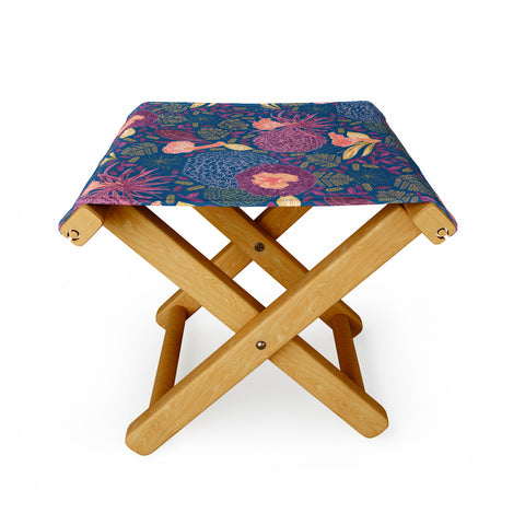 H Miller Ink Illustration Forest Full of Wild Mushrooms Folding Stool