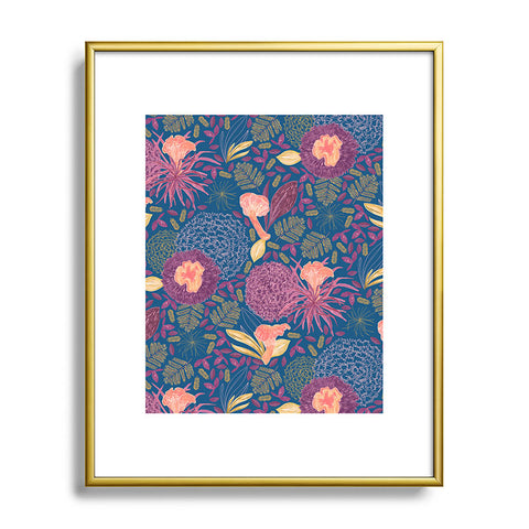 H Miller Ink Illustration Forest Full of Wild Mushrooms Metal Framed Art Print Havenly