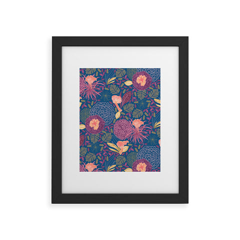 H Miller Ink Illustration Forest Full of Wild Mushrooms Framed Art Print Havenly