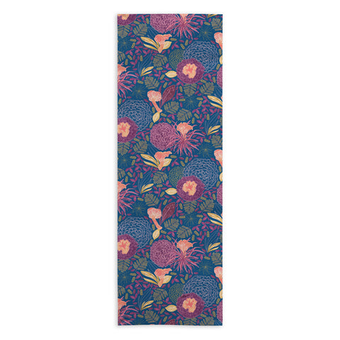 H Miller Ink Illustration Forest Full of Wild Mushrooms Yoga Towel