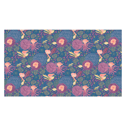 H Miller Ink Illustration Forest Full of Wild Mushrooms Tablecloth