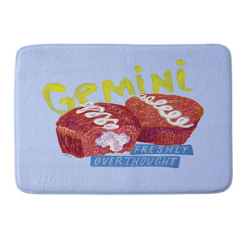 H Miller Ink Illustration Gemini Twins in Lavender Blue Memory Foam Bath Mat