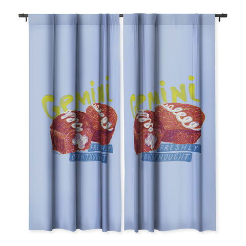 H Miller Ink Illustration Gemini Twins in Lavender Blue Blackout Non Repeat