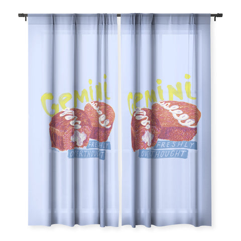 H Miller Ink Illustration Gemini Twins in Lavender Blue Sheer Non Repeat