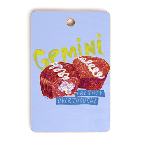 H Miller Ink Illustration Gemini Twins in Lavender Blue Cutting Board Rectangle