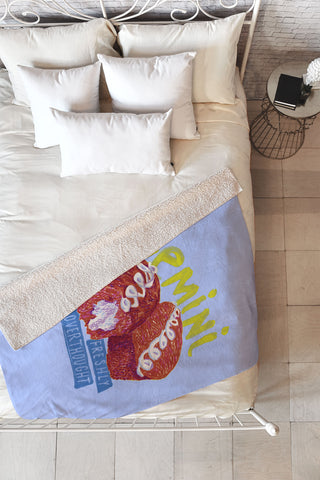 H Miller Ink Illustration Gemini Twins in Lavender Blue Fleece Throw Blanket