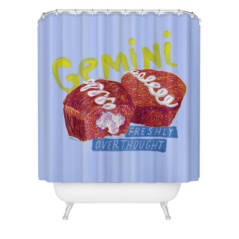 H Miller Ink Illustration Gemini Twins in Lavender Blue Shower Curtain