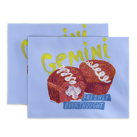 H Miller Ink Illustration Gemini Twins in Lavender Blue Placemat