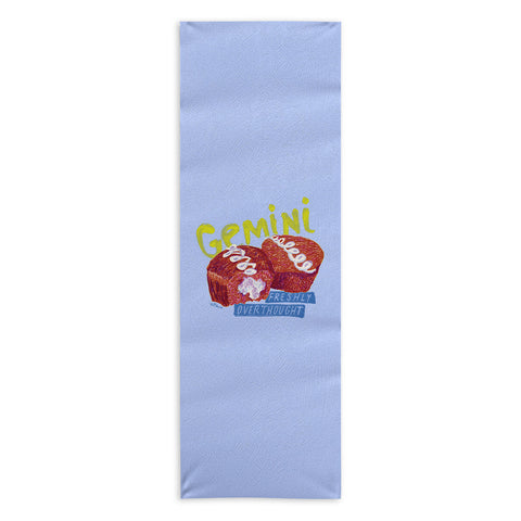 H Miller Ink Illustration Gemini Twins in Lavender Blue Yoga Towel