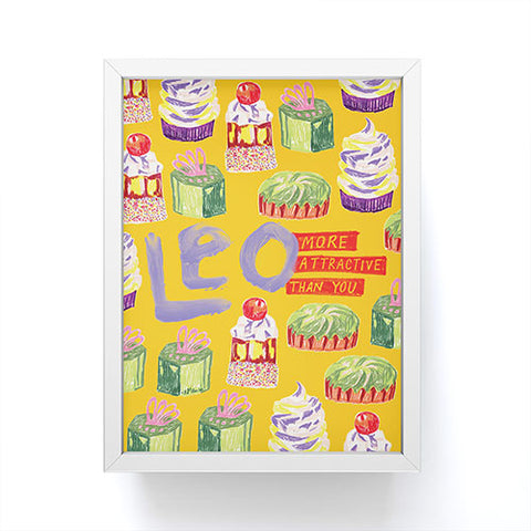 H Miller Ink Illustration Leo Birthday Treats in Orange Framed Mini Art Print