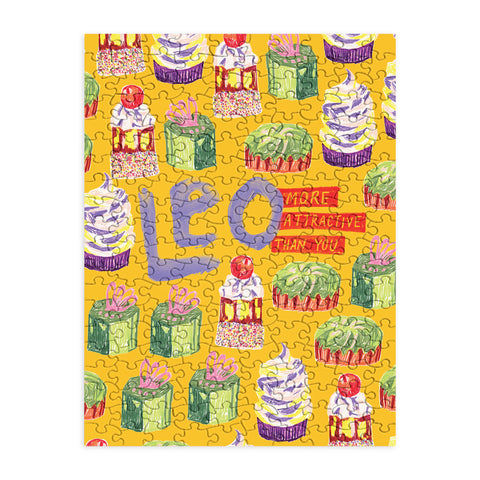 H Miller Ink Illustration Leo Birthday Treats in Orange Puzzle