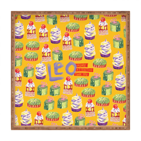 H Miller Ink Illustration Leo Birthday Treats in Orange Square Tray