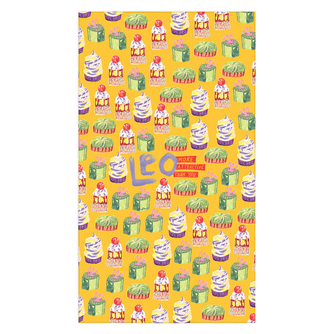 H Miller Ink Illustration Leo Birthday Treats in Orange Tablecloth