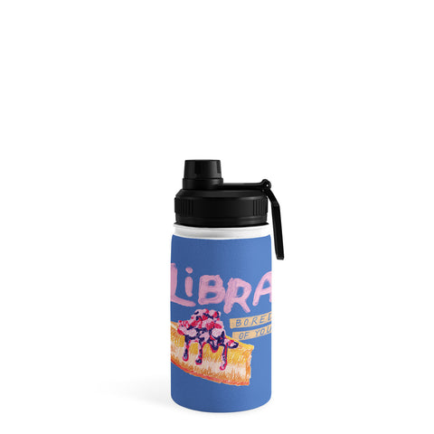 H Miller Ink Illustration Libra Sign in Warm Blue Water Bottle