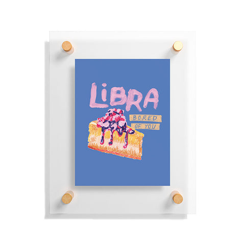 H Miller Ink Illustration Libra Sign in Warm Blue Floating Acrylic Print