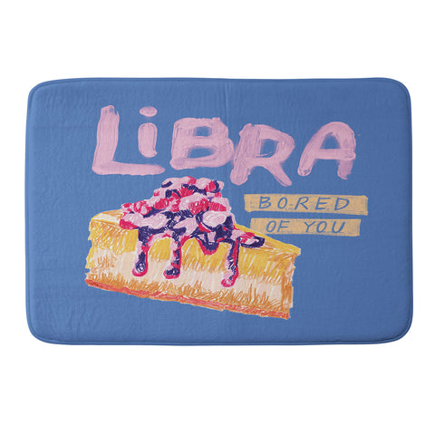 H Miller Ink Illustration Libra Sign in Warm Blue Memory Foam Bath Mat