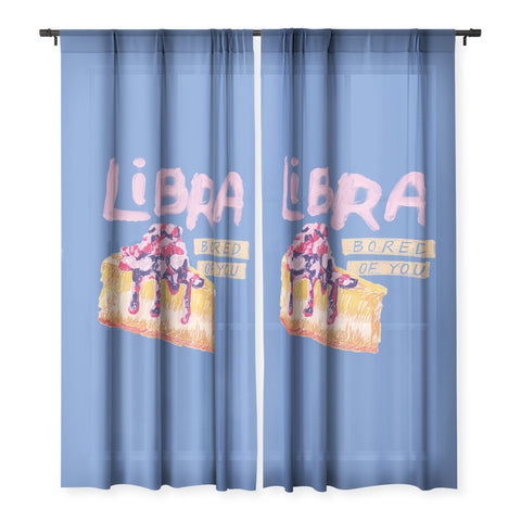 H Miller Ink Illustration Libra Sign in Warm Blue Sheer Non Repeat