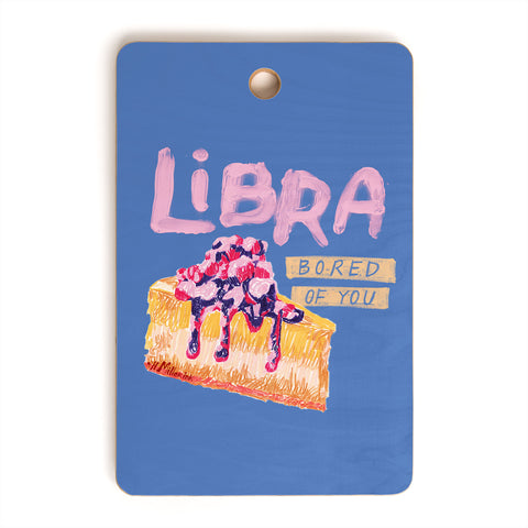 H Miller Ink Illustration Libra Sign in Warm Blue Cutting Board Rectangle