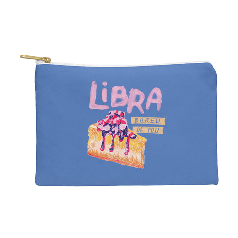 H Miller Ink Illustration Libra Sign in Warm Blue Pouch