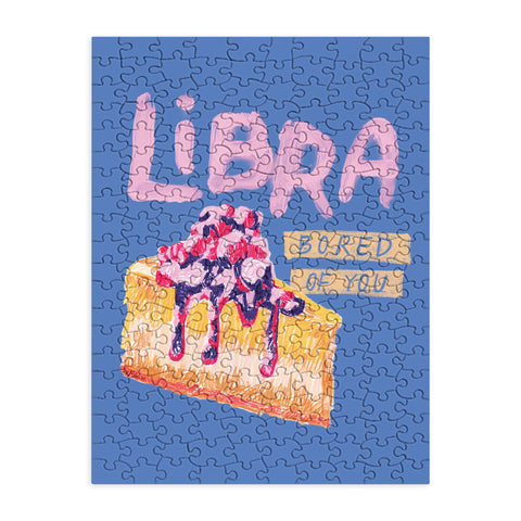 H Miller Ink Illustration Libra Sign in Warm Blue Puzzle