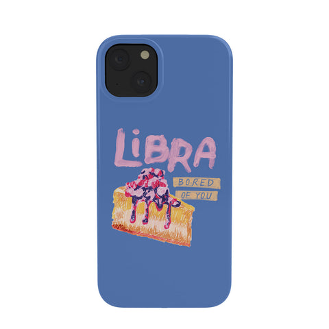 H Miller Ink Illustration Libra Sign in Warm Blue Phone Case