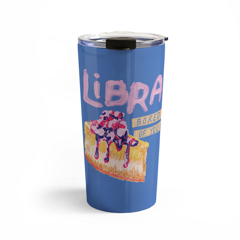 H Miller Ink Illustration Libra Sign in Warm Blue Travel Mug