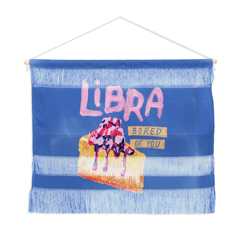 H Miller Ink Illustration Libra Sign in Warm Blue Wall Hanging Landscape