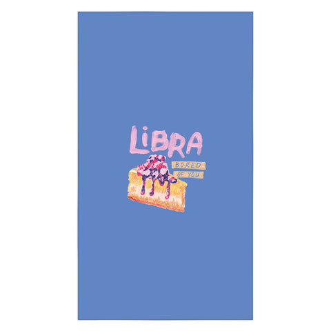 H Miller Ink Illustration Libra Sign in Warm Blue Tablecloth