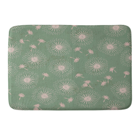 H Miller Ink Illustration Make A Wish Dandelion Pattern Memory Foam Bath Mat