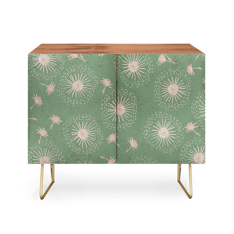 H Miller Ink Illustration Make A Wish Dandelion Pattern Credenza
