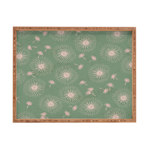 H Miller Ink Illustration Make A Wish Dandelion Pattern Rectangular Tray