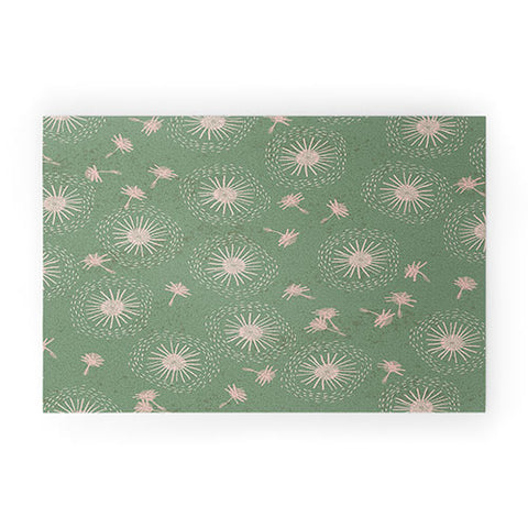 H Miller Ink Illustration Make A Wish Dandelion Pattern Welcome Mat