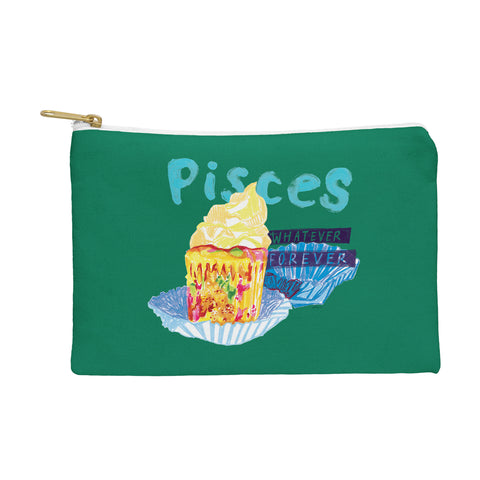 H Miller Ink Illustration Pisces Chill Vibes in Chive Green Pouch