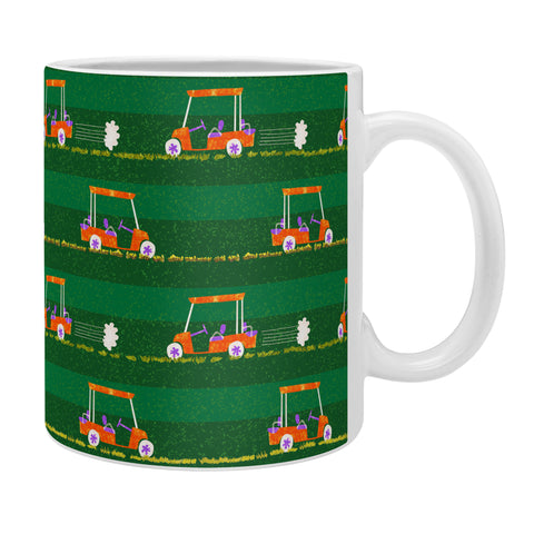 H Miller Ink Illustration Retro Golf Cart Rides Coffee Mug