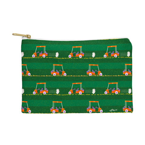 H Miller Ink Illustration Retro Golf Cart Rides Pouch