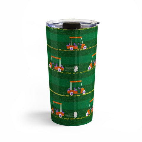 H Miller Ink Illustration Retro Golf Cart Rides Travel Mug