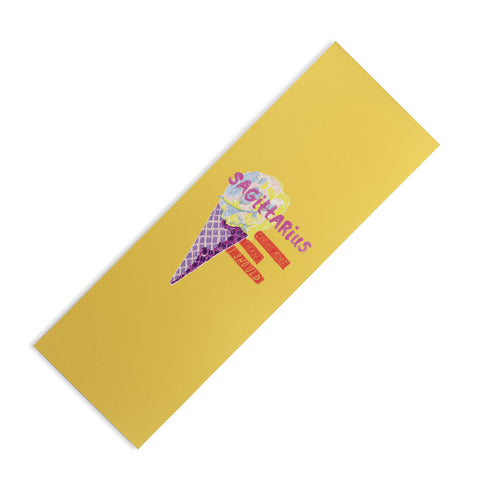 H Miller Ink Illustration Sagittarius Cares in Sunshine Yellow Yoga Mat