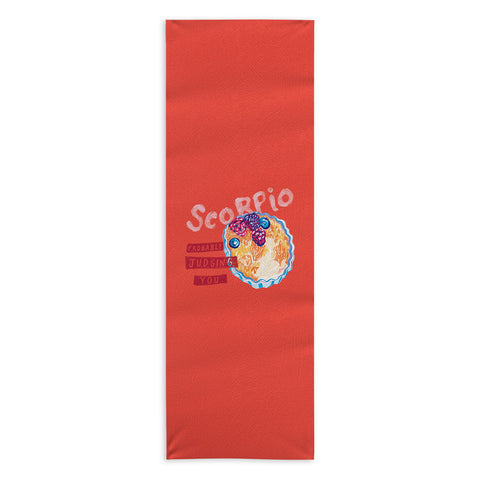 H Miller Ink Illustration Scorpio Mood in Tomato Red Yoga Towel