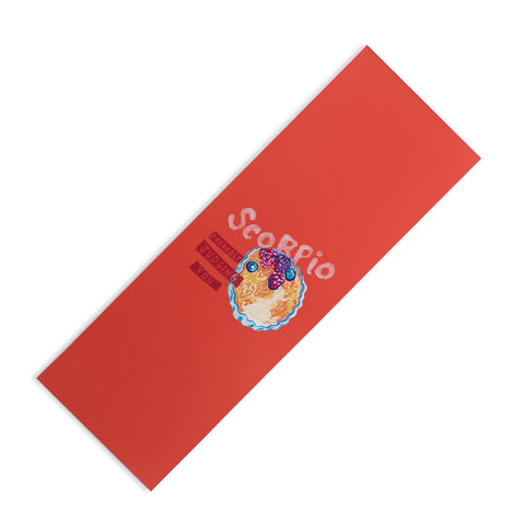 H Miller Ink Illustration Scorpio Mood in Tomato Red Yoga Mat