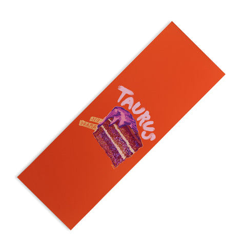 H Miller Ink Illustration Taurus Birthday Cake in Burnt Orange Yoga Mat