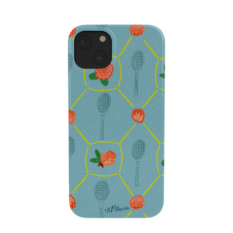 H Miller Ink Illustration Tennis Rackets Roses Phone Case