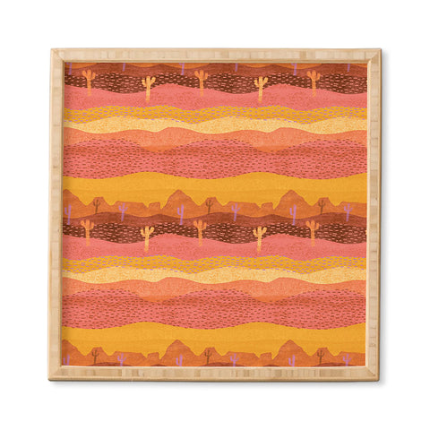 H Miller Ink Illustration Vintage Western Desert Landscape Framed Wall Art