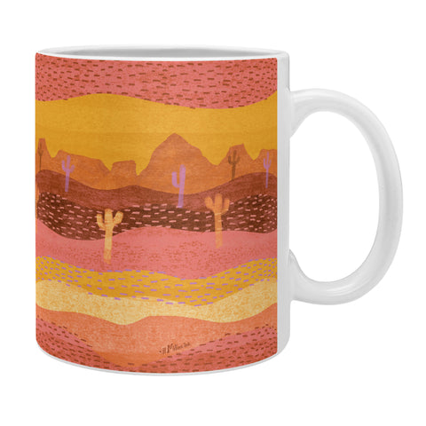 H Miller Ink Illustration Vintage Western Desert Landscape Coffee Mug