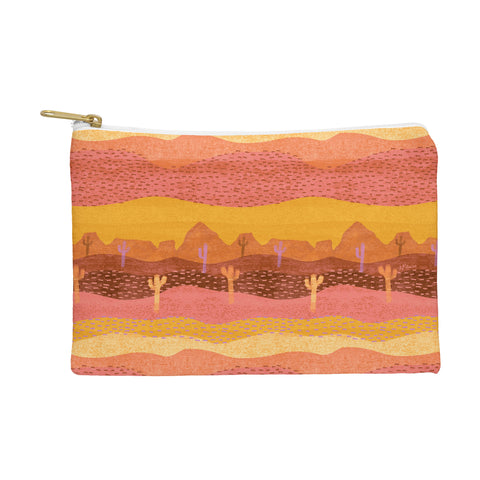 H Miller Ink Illustration Vintage Western Desert Landscape Pouch