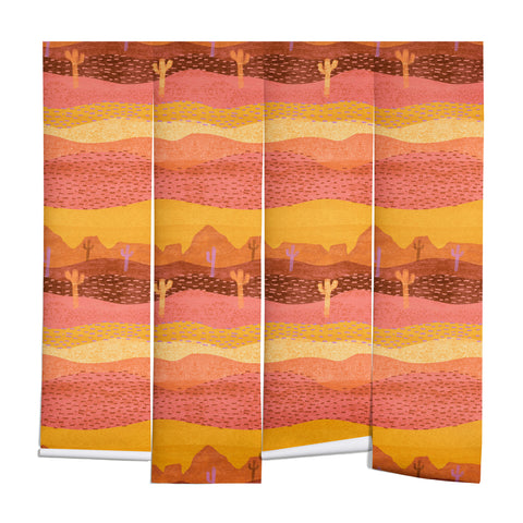 H Miller Ink Illustration Vintage Western Desert Landscape Wall Mural