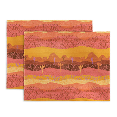 H Miller Ink Illustration Vintage Western Desert Landscape Placemat