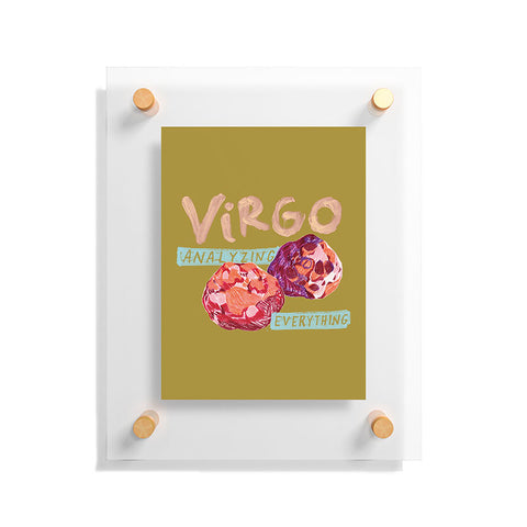 H Miller Ink Illustration Virgo Perfection in Mustard Yellow Floating Acrylic Print