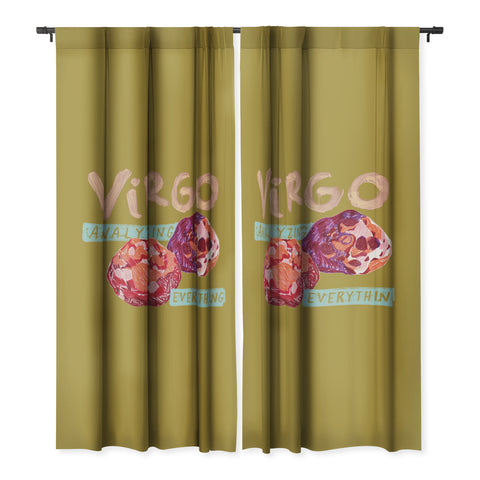 H Miller Ink Illustration Virgo Perfection in Mustard Yellow Blackout Non Repeat