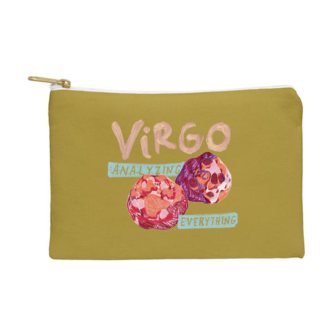 H Miller Ink Illustration Virgo Perfection in Mustard Yellow Pouch